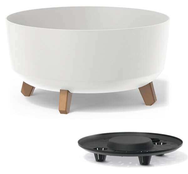 Plastový kvetináč na nožičkách DGRL400L 37,9 cm - biela