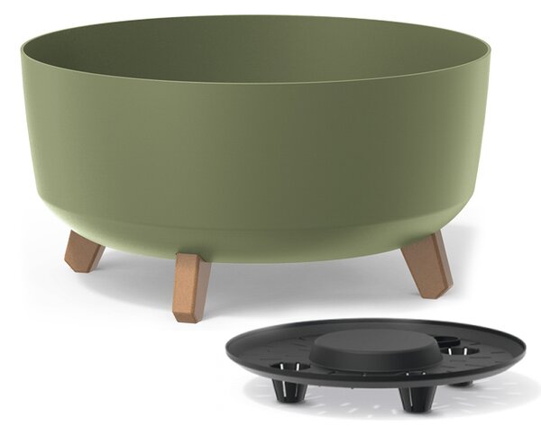 Plastový kvetináč na nožičkách DGRL400L 37,9 cm - zelená