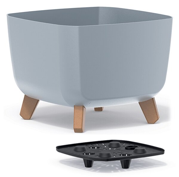 Plastový kvetináč na nožičkách DGQL300 29 cm - svetlosivá