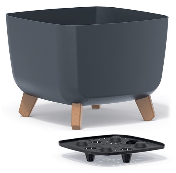 Plastový kvetináč na nožičkách DGQL300 29 cm - antracit