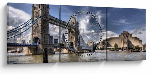 Obraz - Tower Bridge v Londýne (s hodinami) (90x30 cm)