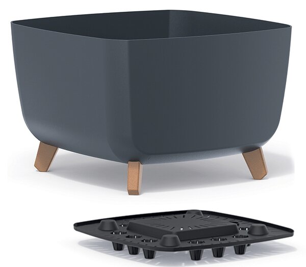 Plastový kvetináč na nožičkách DGQL400 39 cm - antracit