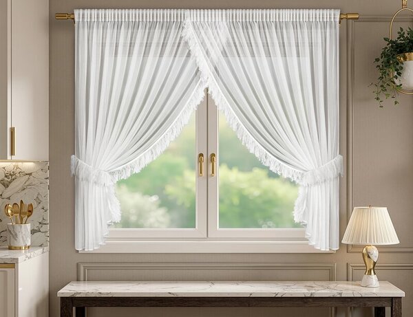 Dekorstudio Šifónová záclona ARABELLA s riasiacou páskou 400 x 180cm, biela