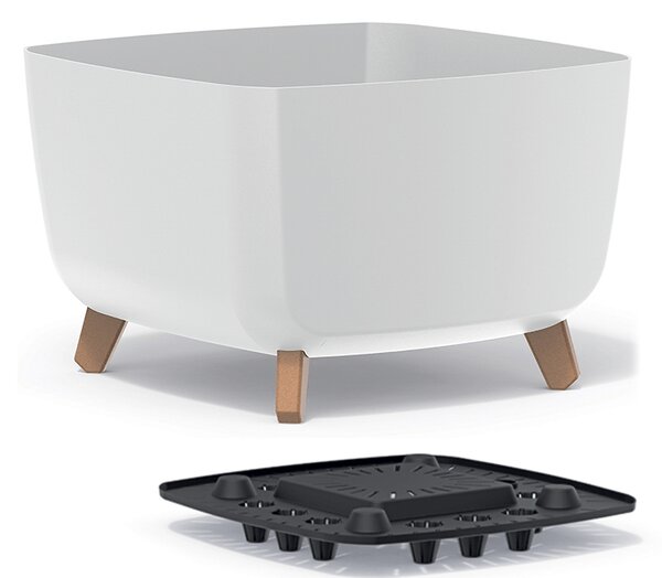 Plastový kvetináč na nožičkách DGQL400 39 cm - biela