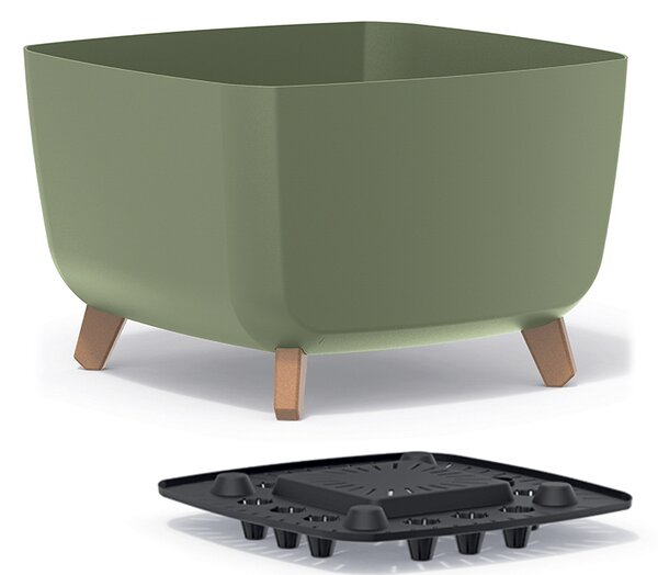 Plastový kvetináč na nožičkách DGQL400 39 cm - zelená
