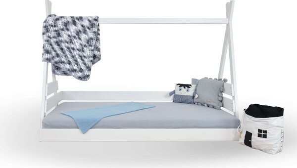 Drevená detská posteľ domček Teepee - 2 veľkosti - biela Rozmer: 90x200