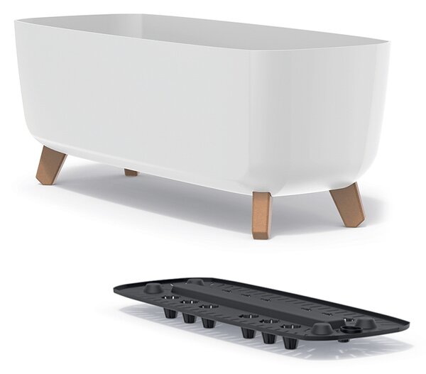 Plastový kvetináč na nožičkách DGCL600 58 cm - biela