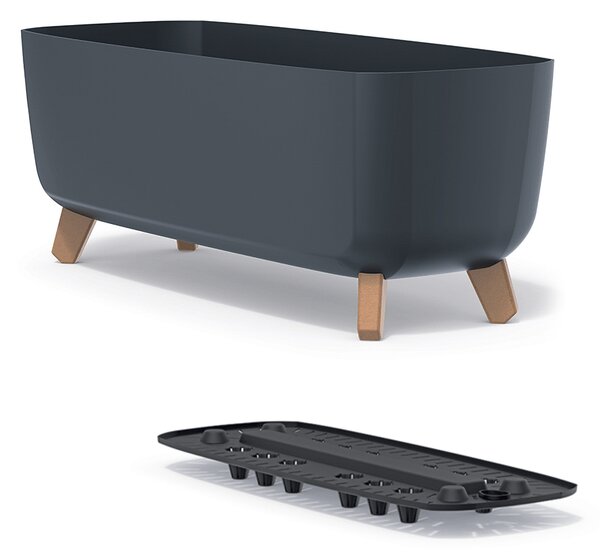 Plastový kvetináč na nožičkách DGCL600 58 cm - antracit