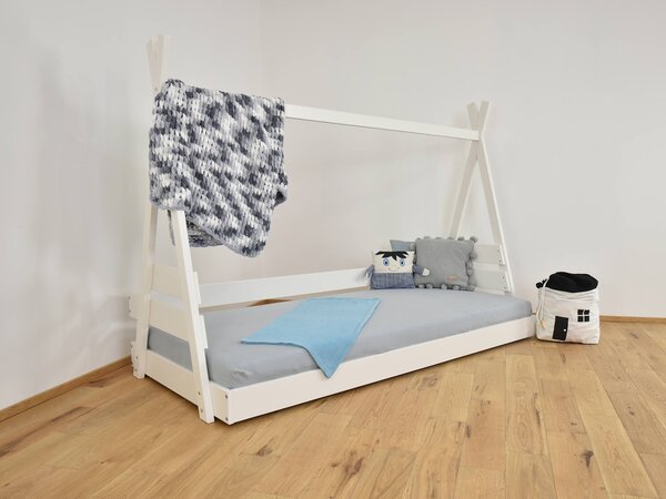 Drevená detská posteľ domček Teepee - 2 veľkosti - biela Rozmer: 90x200