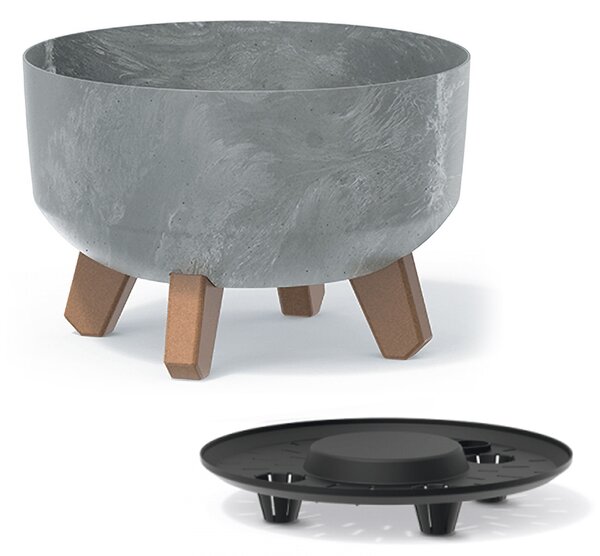 Plastový kvetináč na nožičkách DGRL240LE 23,5 cm - sivý betón