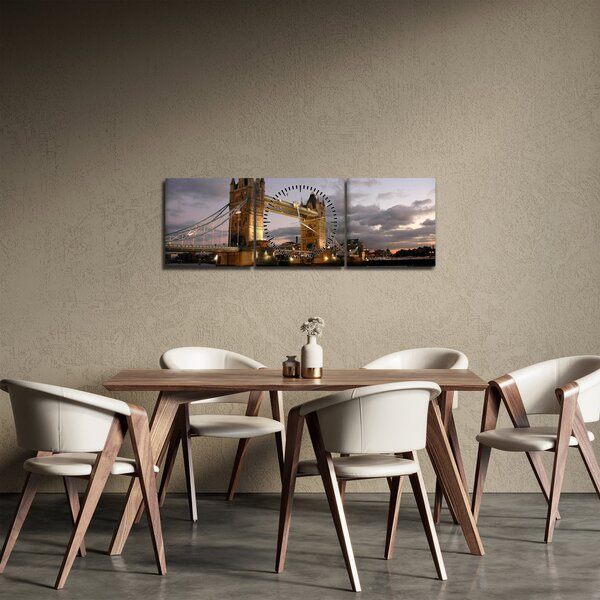 Obrázok - Tower Bridge v noci (s hodinami) (90x30 cm)
