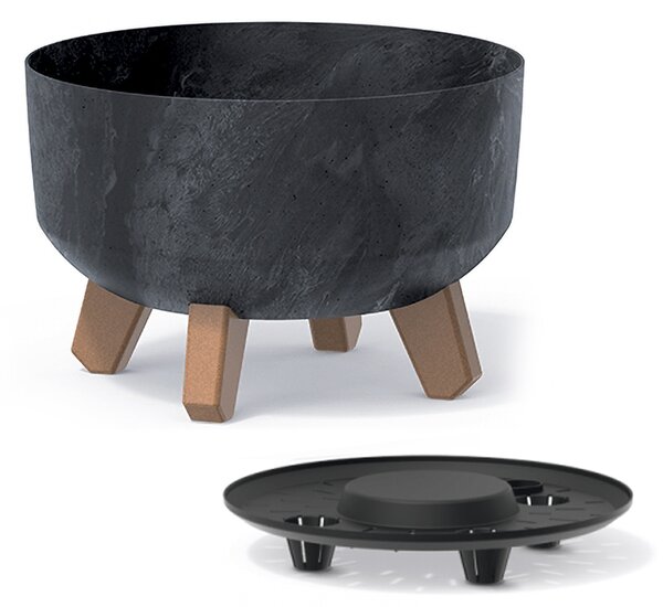 Plastový kvetináč na nožičkách DGRL240LE 23,5 cm - antracit