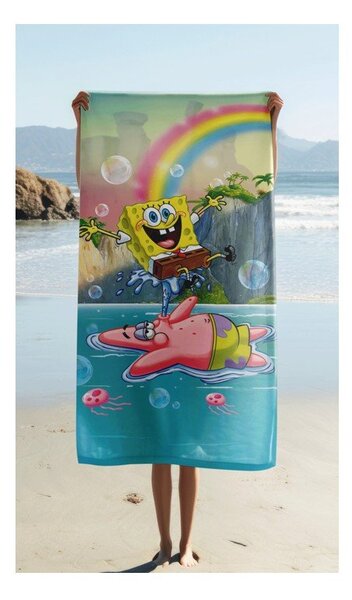 Bavlnená detská osuška 70x140 cm Sponge Bob "Tropical Duo" – Jerry Fabrics