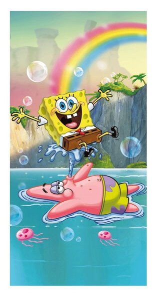 Bavlnená detská osuška 70x140 cm Sponge Bob "Tropical Duo" – Jerry Fabrics