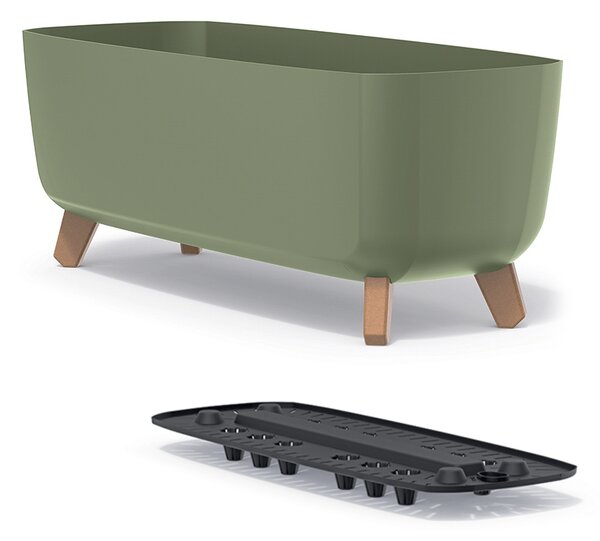 Plastový kvetináč na nožičkách DGCL600 58 cm - zelená