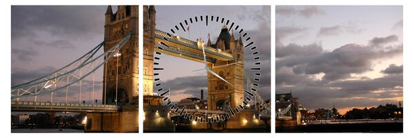 Obrázok - Tower Bridge v noci (s hodinami) (90x30 cm)