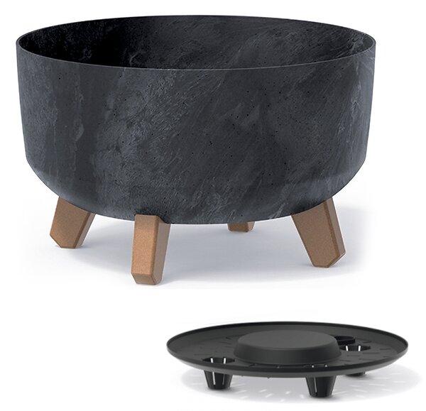 Plastový kvetináč na nožičkách DGRL300LE 28,5 cm - antracit