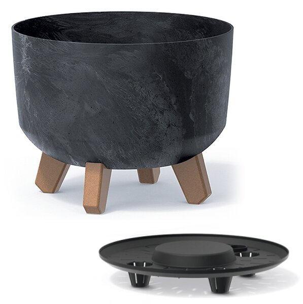 Plastový kvetináč na nožičkách DGRL240E 23,8 cm - antracit
