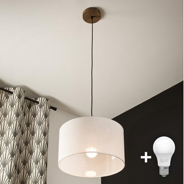 Brilagi - LED Luster na lanku ANTHONY 1xE27/60W/230V dub orech/biela