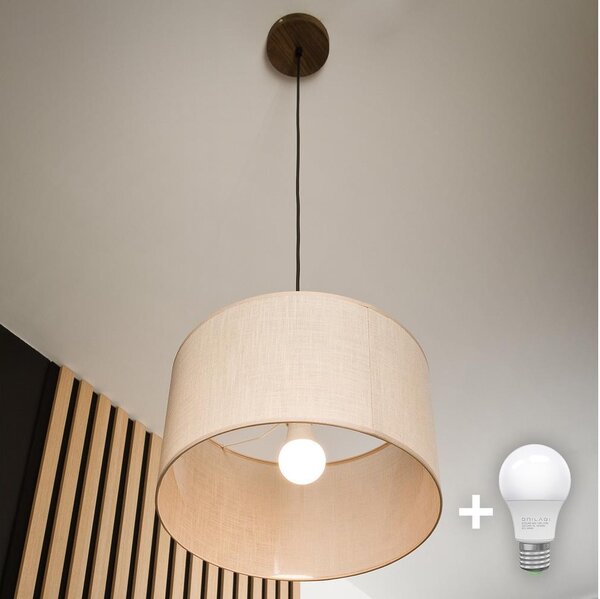 Brilagi - LED Luster na lanku ANTHONY 1xE27/60W/230V dub orech/béžová