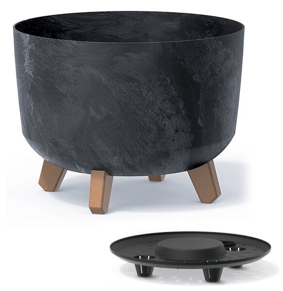 Plastový kvetináč na nožičkách DGRL300E 29 cm - antracit