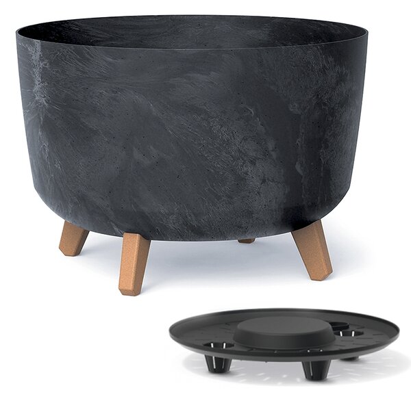 Plastový kvetináč na nožičkách DGRL400E 39 cm - antracit