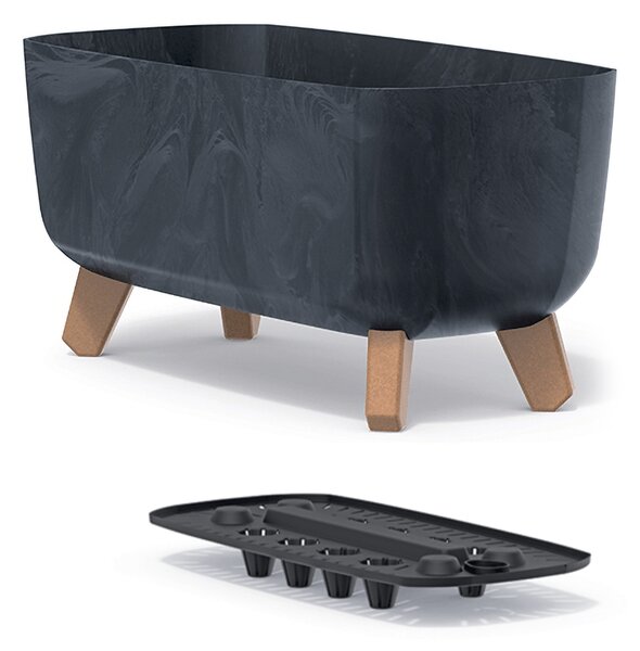 Plastový kvetináč na nožičkách DGCL400E 39 cm - antracit