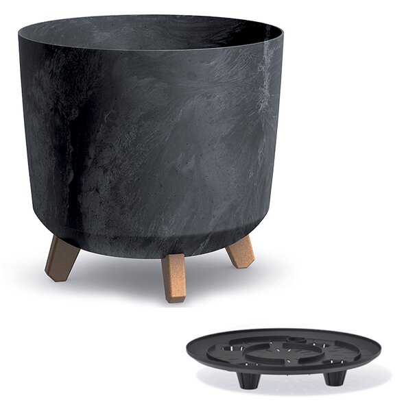 Plastový kvetináč na nožičkách DGTL300LE 29,8 cm - antracit