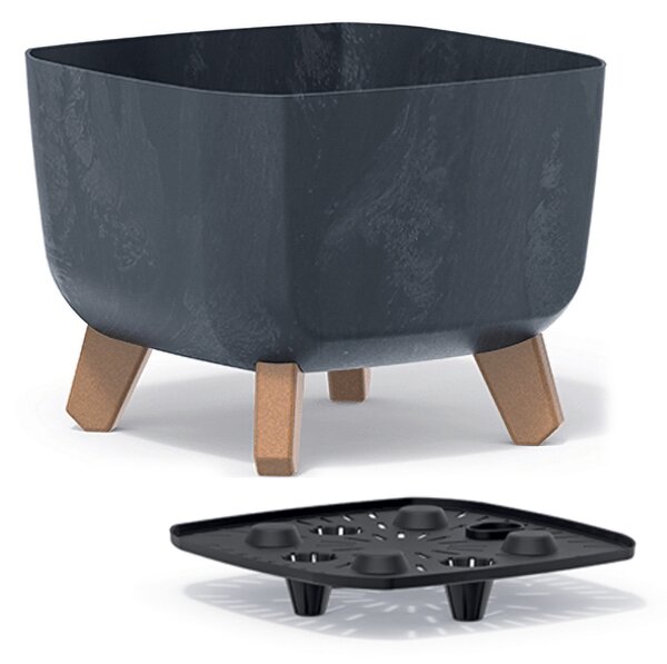 Plastový kvetináč na nožičkách DGQL240E 24 cm - antracit
