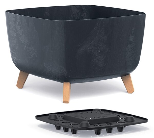 Plastový kvetináč na nožičkách DGQL400E 39 cm - antracit