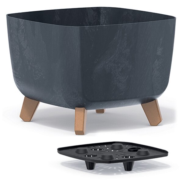 Plastový kvetináč na nožičkách DGQL300E 29 cm - antracit