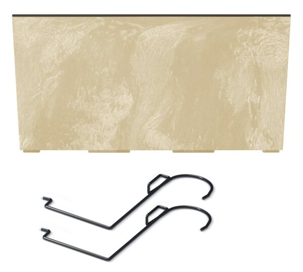 Plastový balkónový kvetináč DUC400EW 39,5 cm - krémová