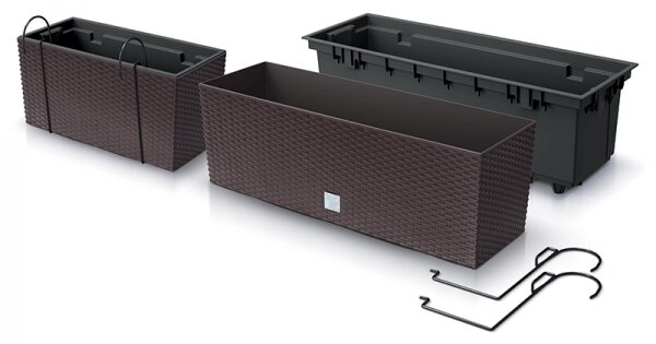 Plastový balkónový kvetináč DRC600W 58 cm - biela