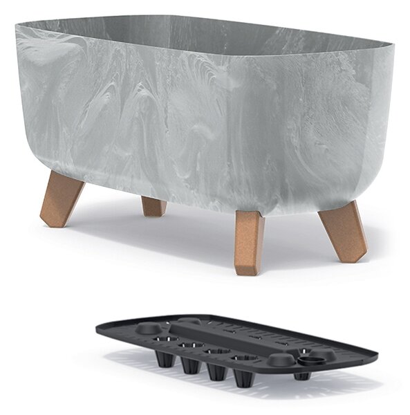 Plastový kvetináč na nožičkách DGCL400E 39 cm - sivý betón