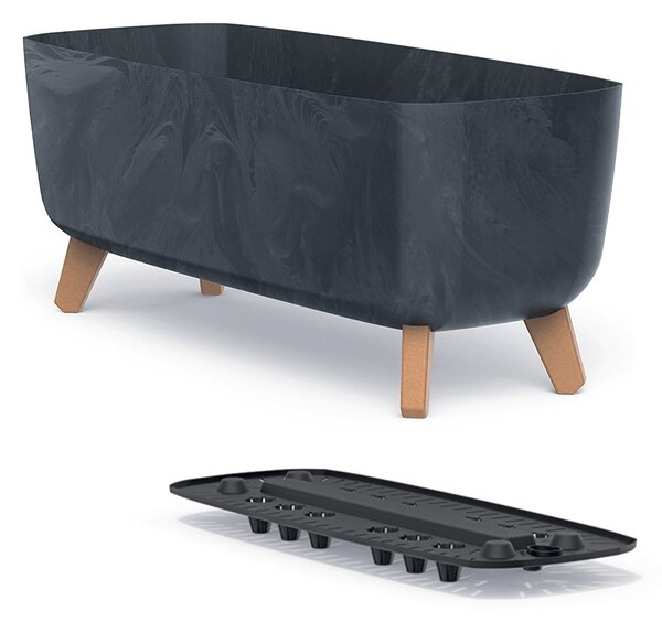 Plastový kvetináč na nožičkách DGCL600E 58 cm - antracit