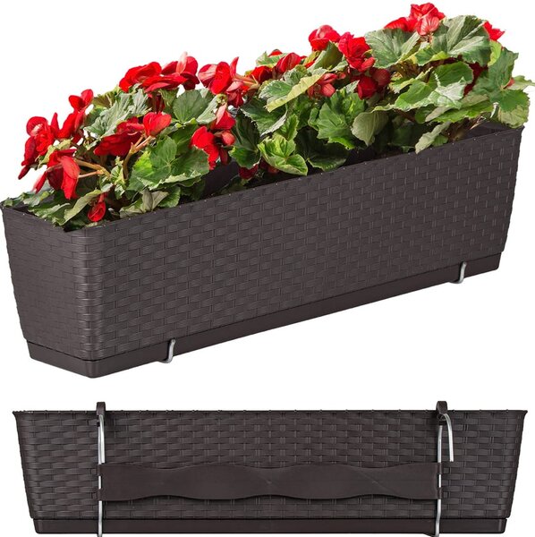 Plastový balkónový kvetináč DRL500PW 49,2 cm - hnedá