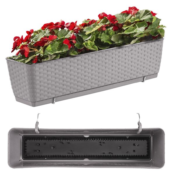 Plastový balkónový kvetináč DRL600PW 59 cm - mocca