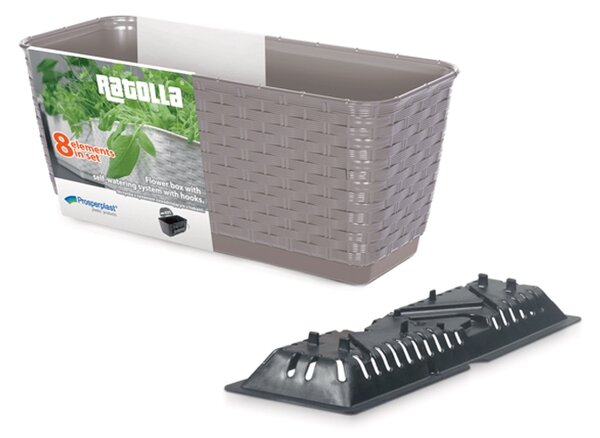Plastový balkónový kvetináč DRL400PW 38,6 cm - mocca