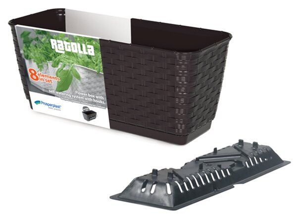 Plastový balkónový kvetináč DRL400PW 38,6 cm - hnedá