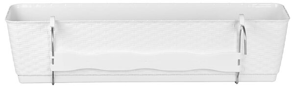 Plastový balkónový kvetináč DRL500PW 49,2 cm - biela