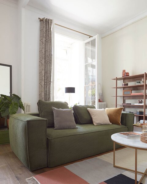 MUZZA Trojmiestna pohovka blok 240 cm zelená menčester