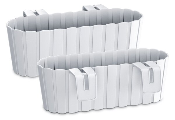 Plastový balkónový kvetináč DDECZ400 38,3 cm - biela