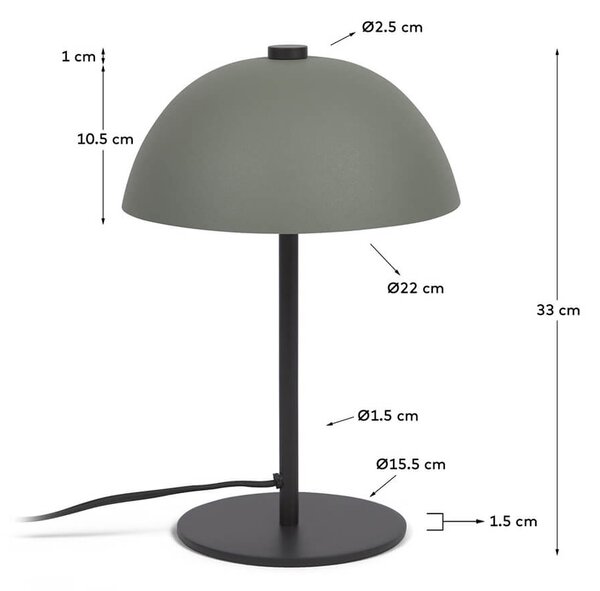MUZZA Kovová stolná lampa Alyela zelená