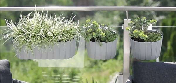 Plastový balkónový kvetináč DDECZ400 38,3 cm - sivý kameň
