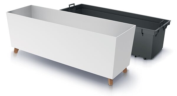 Plastový kvetináč na nožičkách DUC800N 77 cm - biela