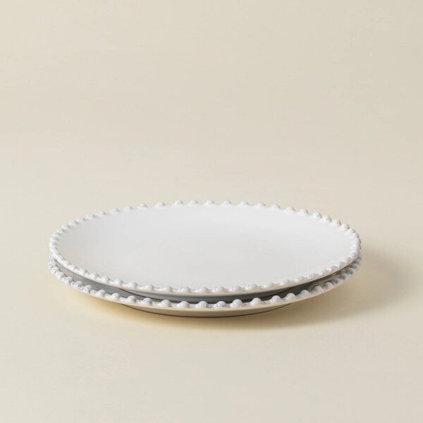 Biely kameninový dezertný tanier Costa Nova Pearl, ⌀ 22 cm