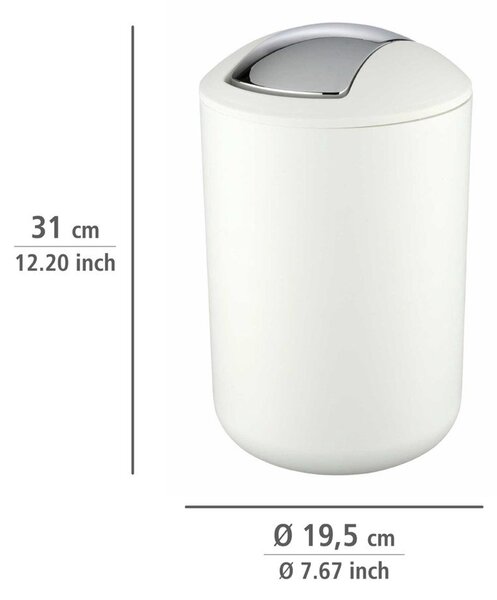 Biely plastový odpadkový kôš 6,5 l Brasil – Wenko