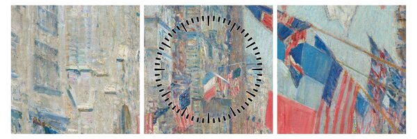 Obraz - Childe Hassam, Allies day, reprodukcia (s hodinami) (90x30 cm)