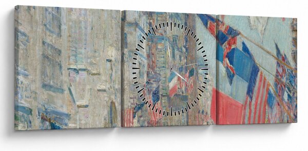 Obraz - Childe Hassam, Allies day, reprodukcia (s hodinami) (90x30 cm)