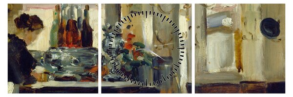 Obraz - Style of Edouard Manet, Bon Bock Cafe, reprodukcia (s hodinami) (90x30 cm)